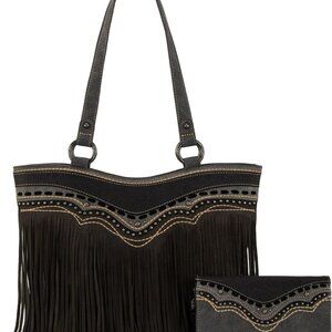Boho Cowgirl Fringe Handbag Set - Perfect Vegan Leather Gift for Style Lovers